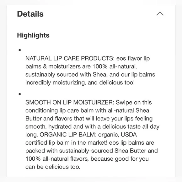 EOS | Bundle Natural Lip Balm Organic 4 Pack Smooth Balm Natural Classic & Minty - Picture 5 of 16